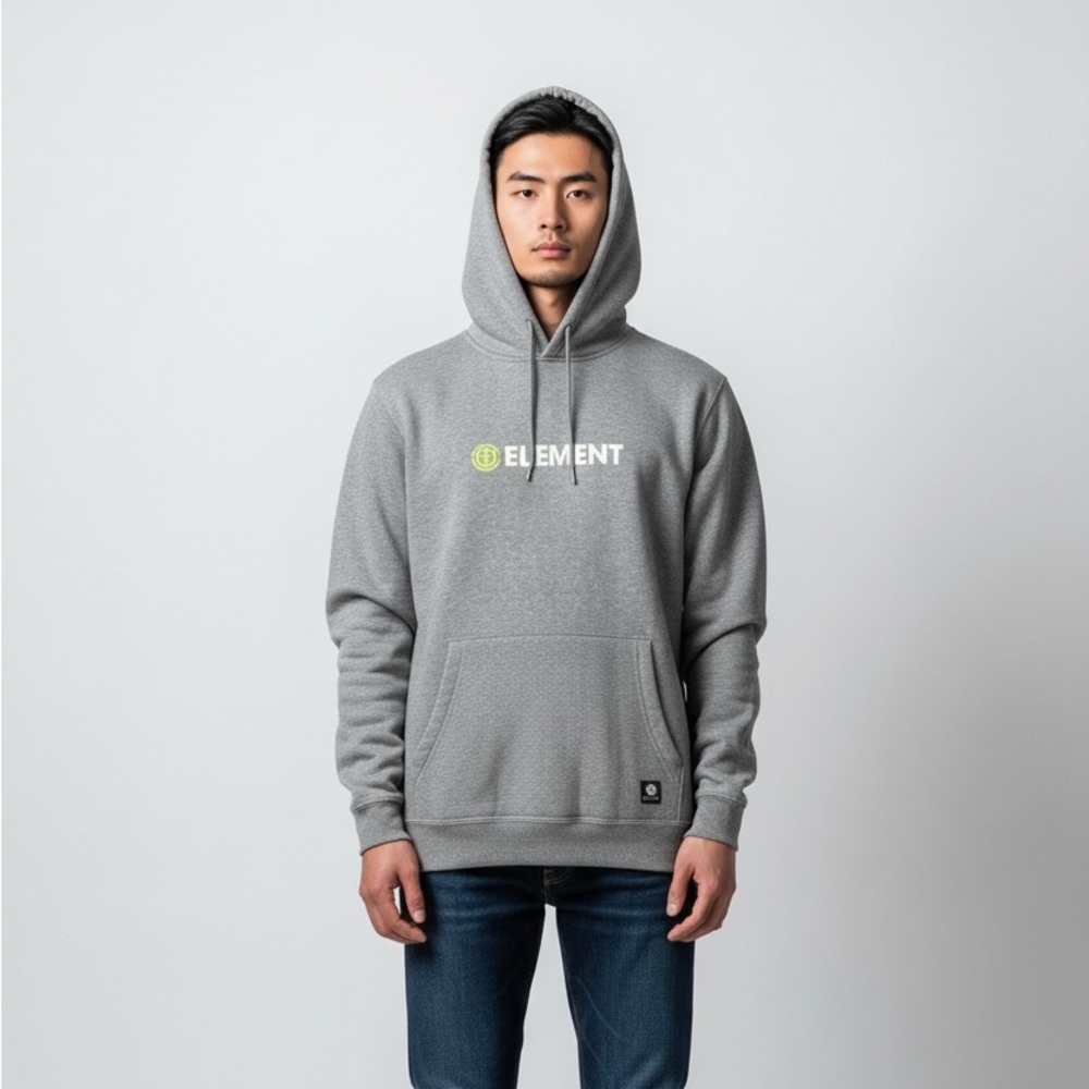 Element Hoodie Men’s Large Gray Pullover Skate Streetwear Logo Hooded Sweatshirt